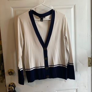Navy & cream cardigan